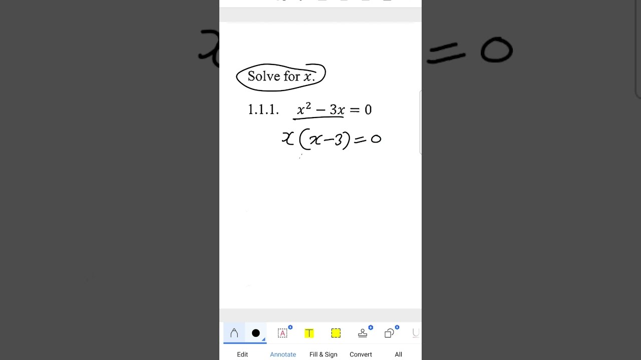 SOLVE FOR X 3X 0