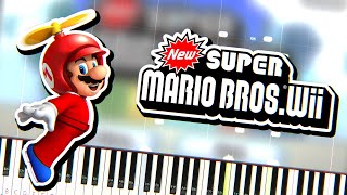 New Super Mario Bros Wii - Channel Banner Theme Piano Tutorial Synthesia