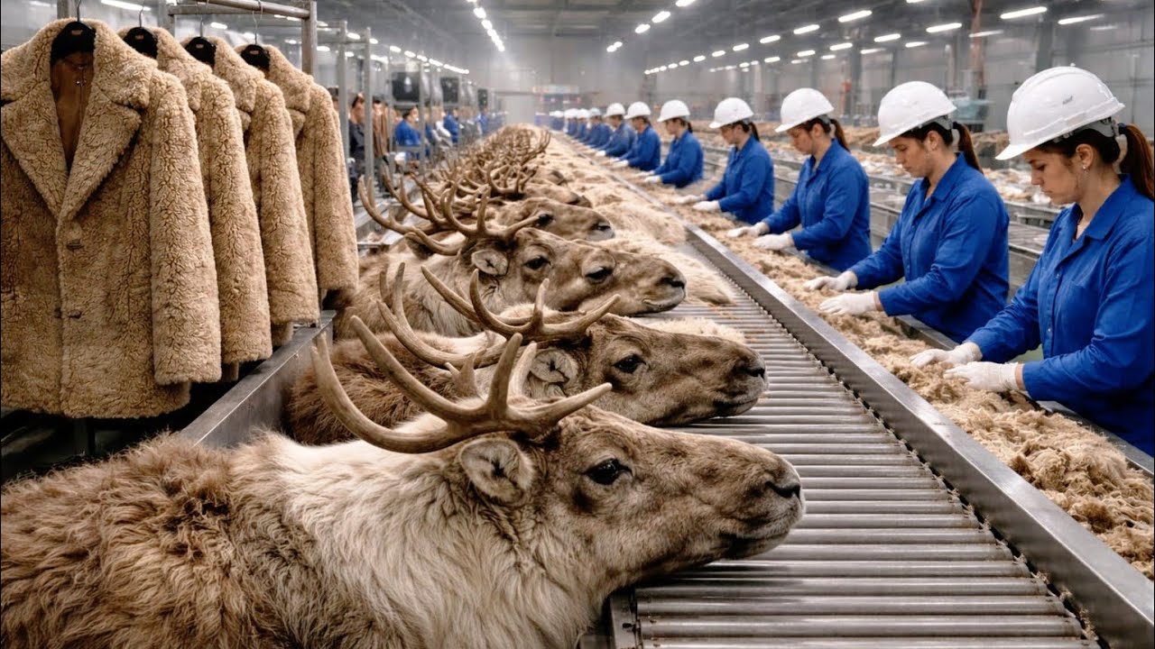 Inside a High-Tech Caribou Wool Factory | From Raw Fiber to Luxury Winter Jackets | Full Process