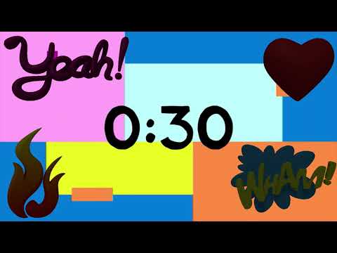 30 Seconds Words & Symbols Timer Made For All Ages With Music! - Includes Sections!!