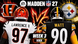 Bengals vs Steelers Week 3 Simulation | Madden 27 Draft Rosters