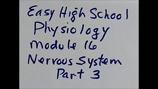 Easy High School Physiology - Module 16 - The Nervous System - Part 3