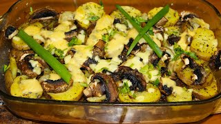 Проще рецепта картошки с грибами нет Картошка с грибами в духовке Картошка с грибами