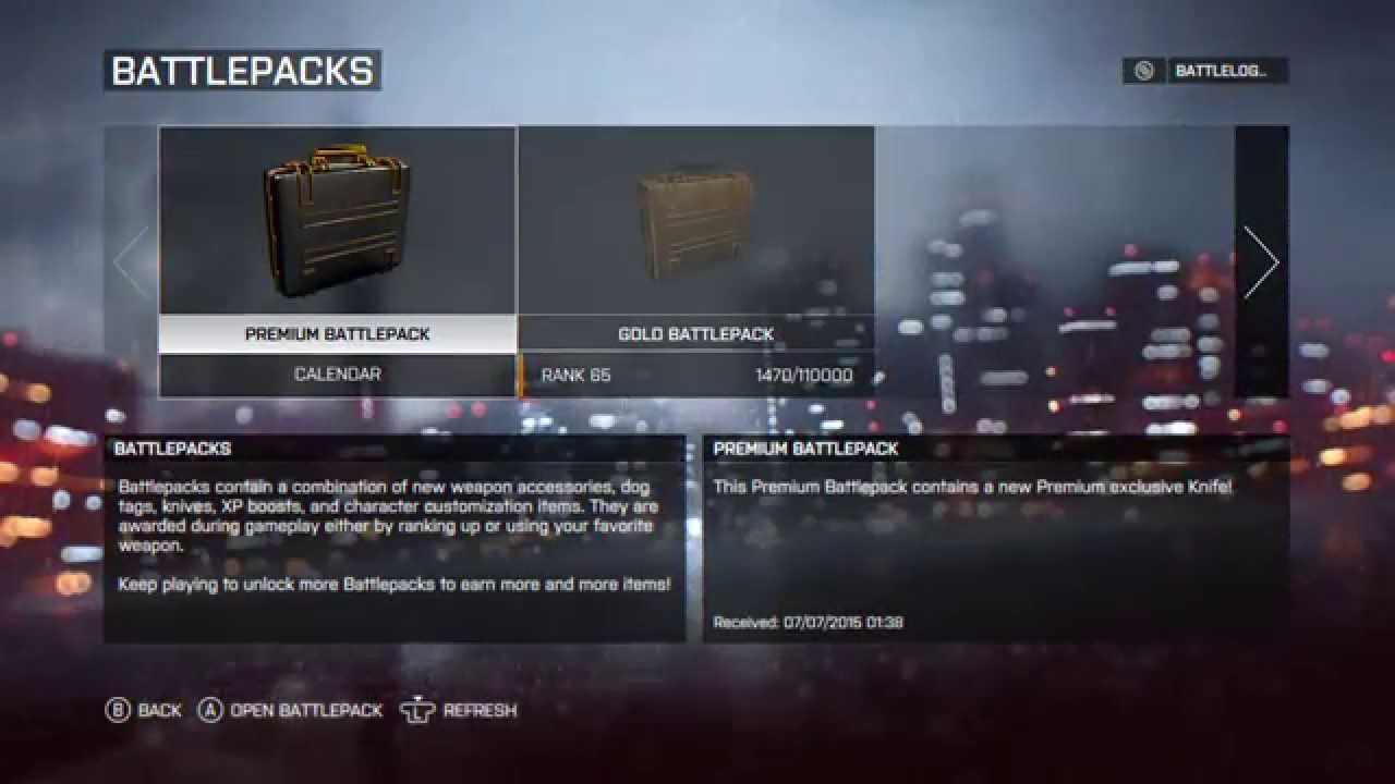 Battlefield 4 CTE - Golden Battlepack Bug - Doesn't Show Up After Unlock