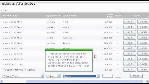 Adding product attributes in osCommerce