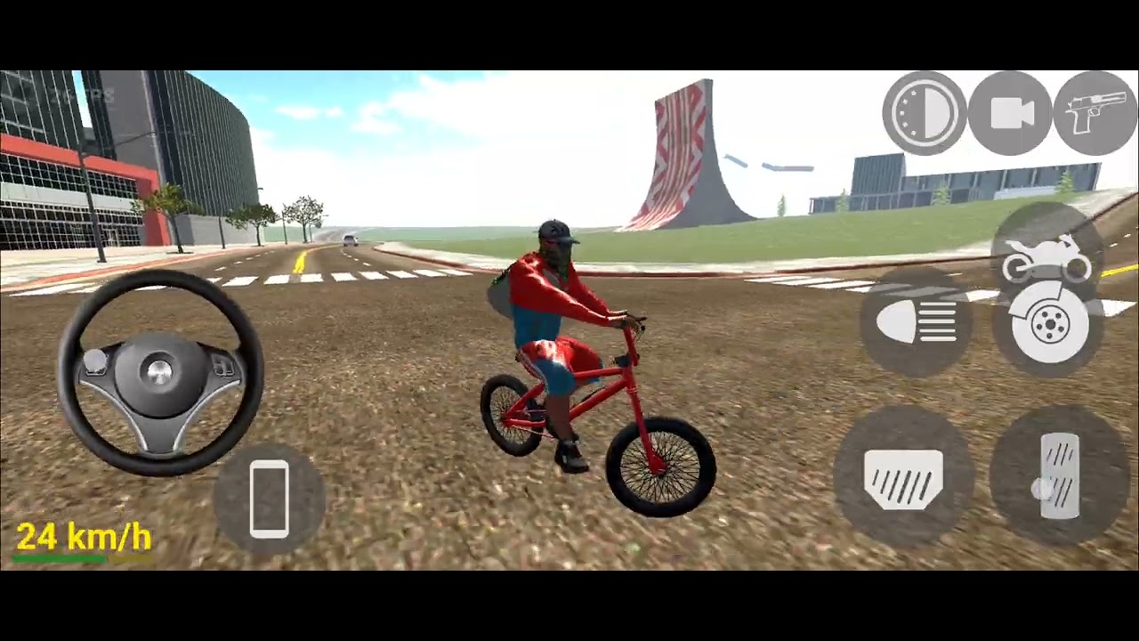 Franklin driving new bicycle 