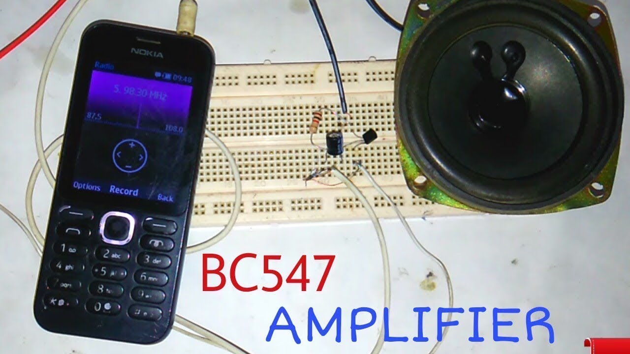 DIY bc547 single transistor amplifier on breadboard full explained