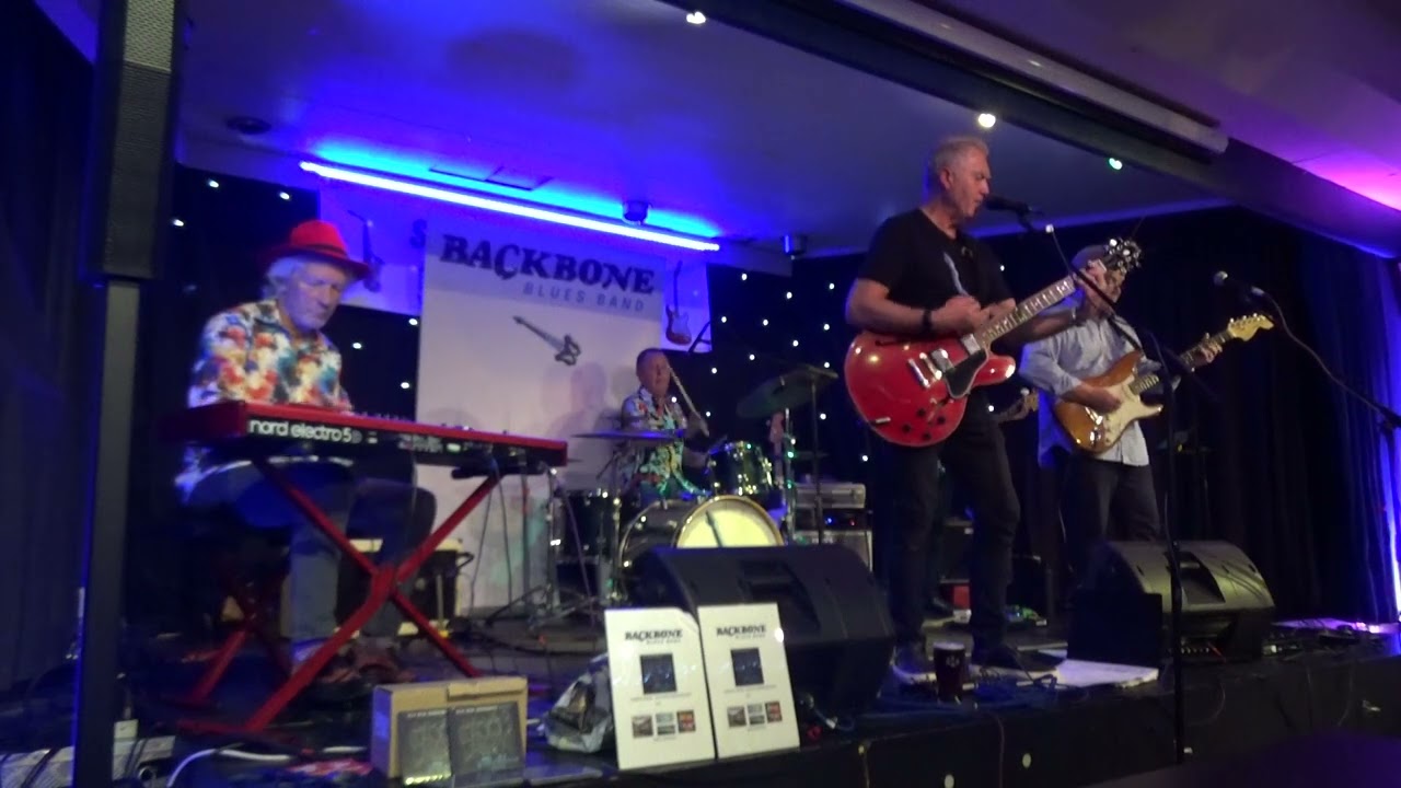 Martin Spellman with lead guitar intro to 'Games We Play' by the Backbone Blues Band at Surrey Blues
