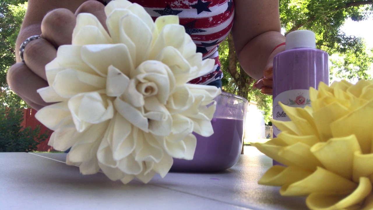 How to fluff wood flowers while dying them YouTube