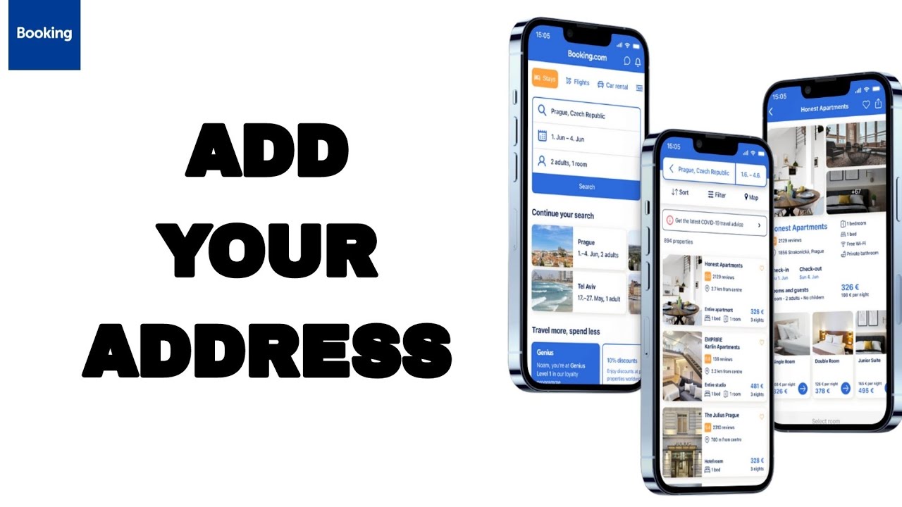 How To Add Your Address On Booking.com App - YouTube