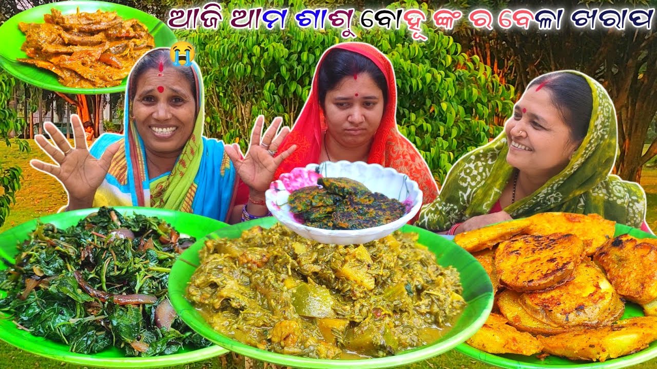 ଆଜି ଆମ ଶାଶୁ ବୋହୂ ଙ୍କ ର ବେଳା ଖରାପ || Muthhi Saga Raita || Sasu Bohu💪Pakhala Bhata 
