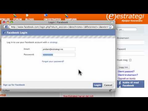 Slik logger du inn med Facebook i Estrategi