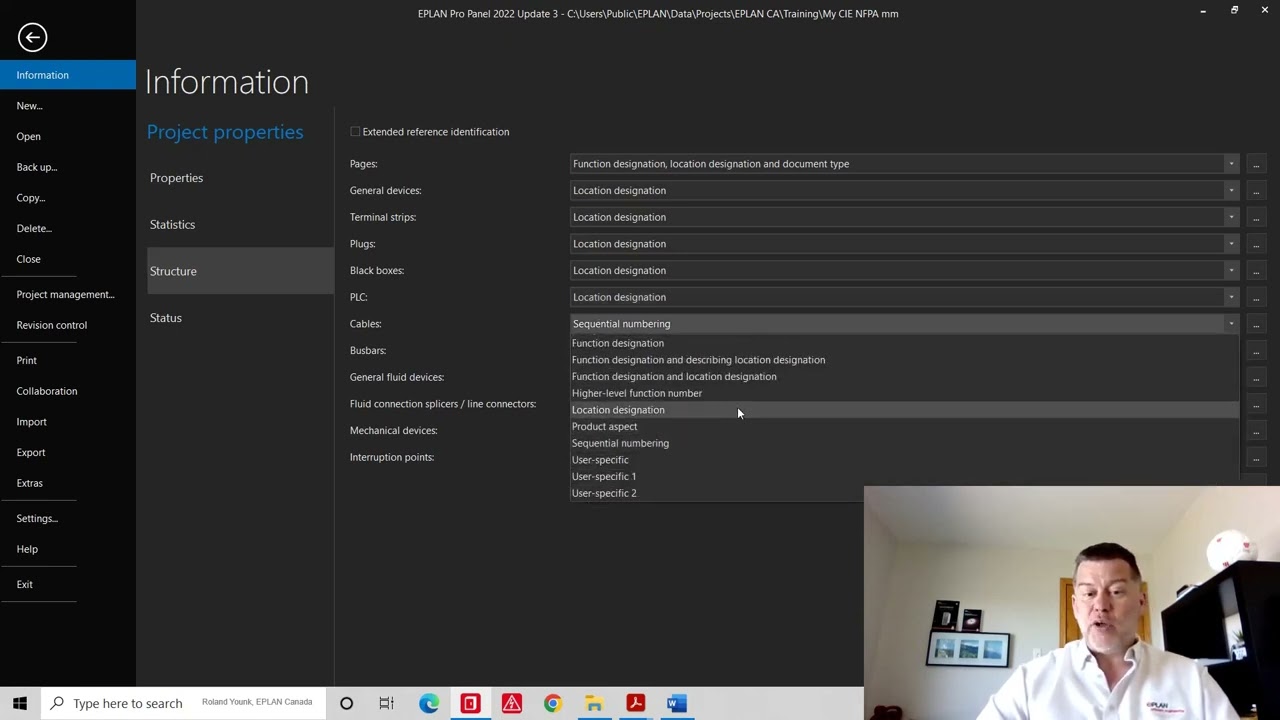 EPLAN Tutorial PROPANEL PROJECT PAGE STRUCTURE