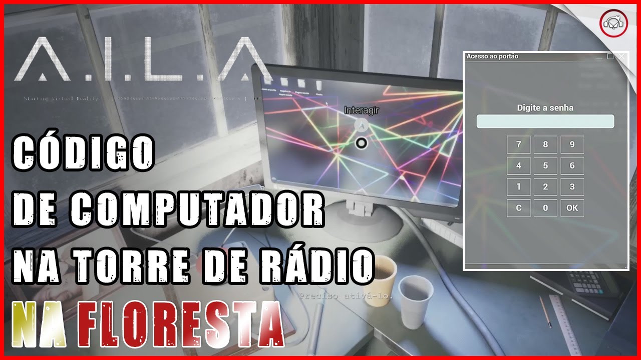 Miniatura do vídeo A.I.L.A, Como descobrir o código do computador e abrir o portão na Torre de Rádio, floresta Nível 6