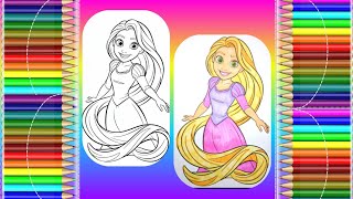 Let's color 🎨🖍️👑 princess Rapunzel |tangled |kids coloring | painting and coloring | learn coloring 