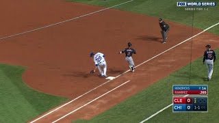 Ws2016 Gm3 Ramirez Hits Sharp Grounder, Gets Single