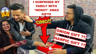 SURPRISING my family with *WORST* Christmas GIFTS ever !!! *GONE WRONG*