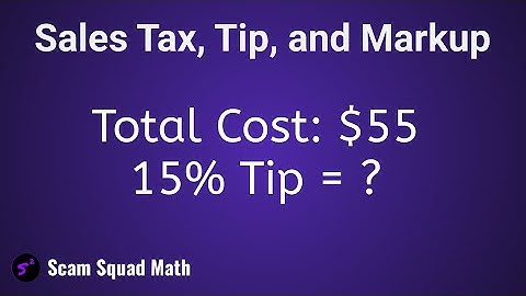 Sales Tax, Tip, and Markup