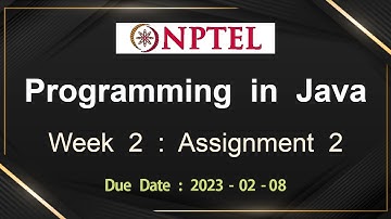 NPTEL Programming In Java Week 2 Assignment 2 Answers Solution Quiz | 2023-Jan