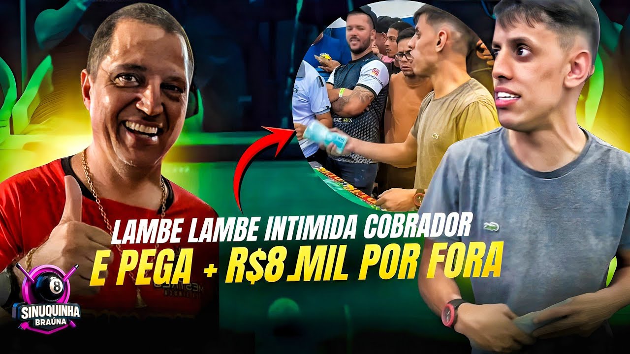 🤑LAMBE LAMBE DESTEMIDO🔥 INTIMIDOU O COBRADOR. #sinucaaovivo #sinuca #snooker #jogos