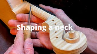 Shaping a viola neck with Anton Somers.