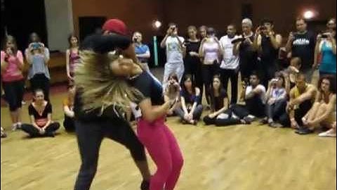 Jefferson Dadinho & Aline Cleto - zouk workshop demo 1 - Corpo carioca 2013