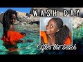 Black Women Don't Wet Their Hair At The BEACH!? After Beach NATURAL HAIR WASH DAY!+ Detangling Tips