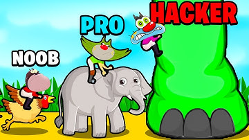 Noob vs Pro vs Hacker In Animal Evolution Rush With Oggy And Jack
