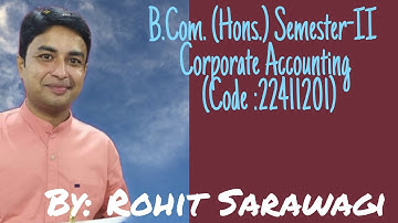 B.COM HONS. SEMESTER-2 CORPORATE ACCOUNTING ASSIGNMENT SOLUTION DU SOL ASSIGNMENT SOLUTION