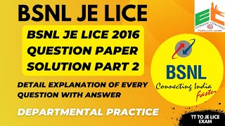 BSNL JE LICE 2016 Question Paper Solution With Detail Explanation Part 2 | JE LICE | TT to JE LICE screenshot 4