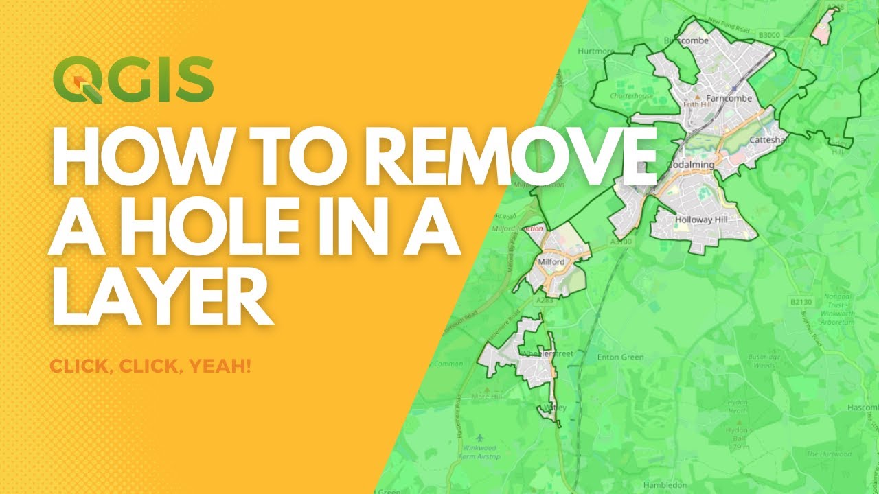 Delete a hole in a polygon in QGIS - YouTube