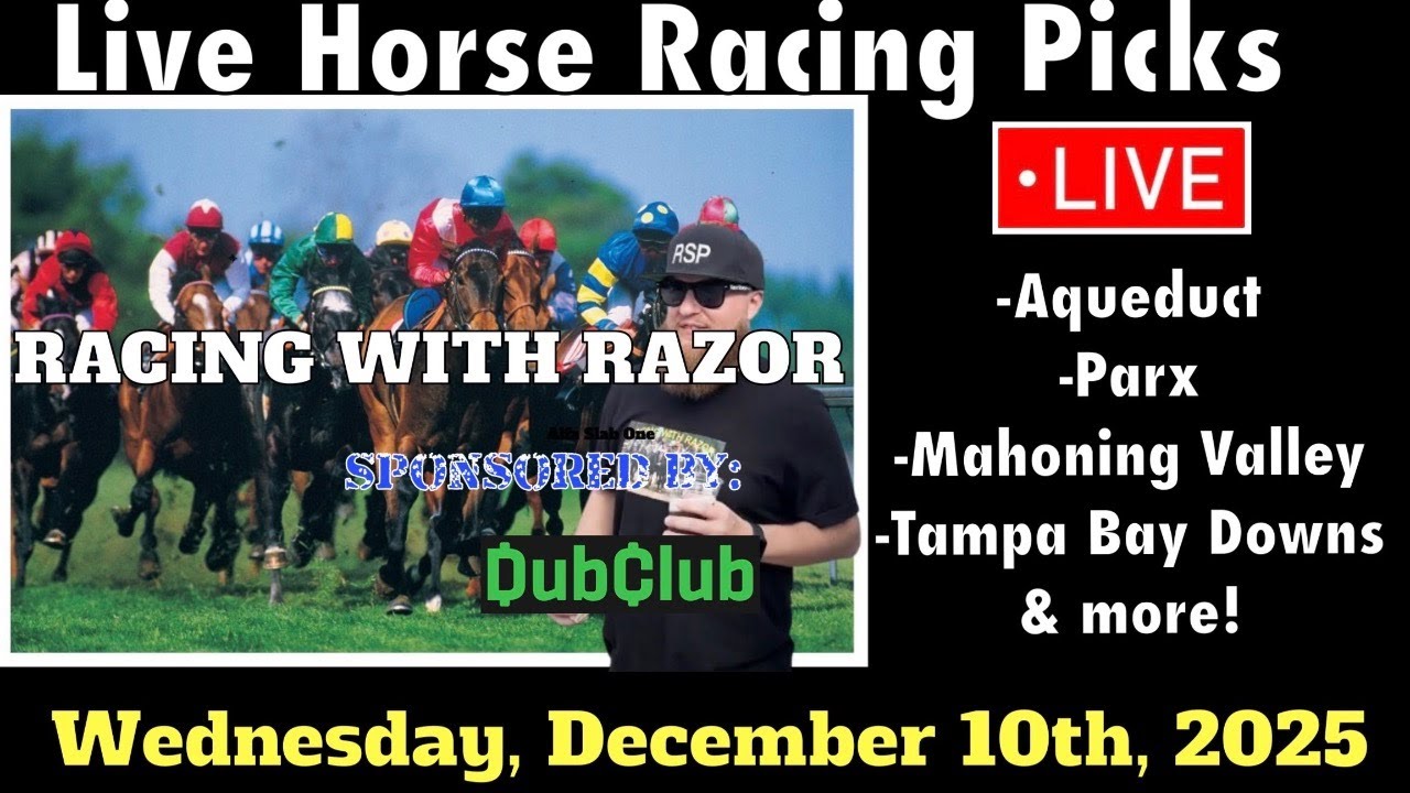 LIVE Horse Racing | Aqueduct | Tampa Bay Downs | Parx | Mahoning Valley & more 12/10/25!