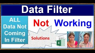 filter not working | filter not applying to full data  | filter is not working properly in excel |