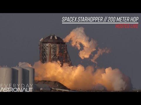 SpaceX StarHopper 200 meter hop test (LIVE 1.5 miles away)