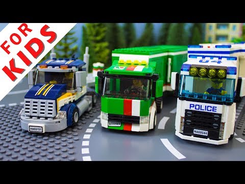 Police Cars: Ride on Toy Vehicles w/ Lego Construction Toys, Trucks & Car Surprise for Kids. Have Fu. 