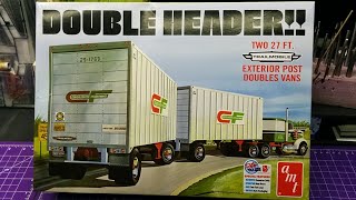 AMT 1/25 Double Header 27ft Van Trailers (Unboxing)