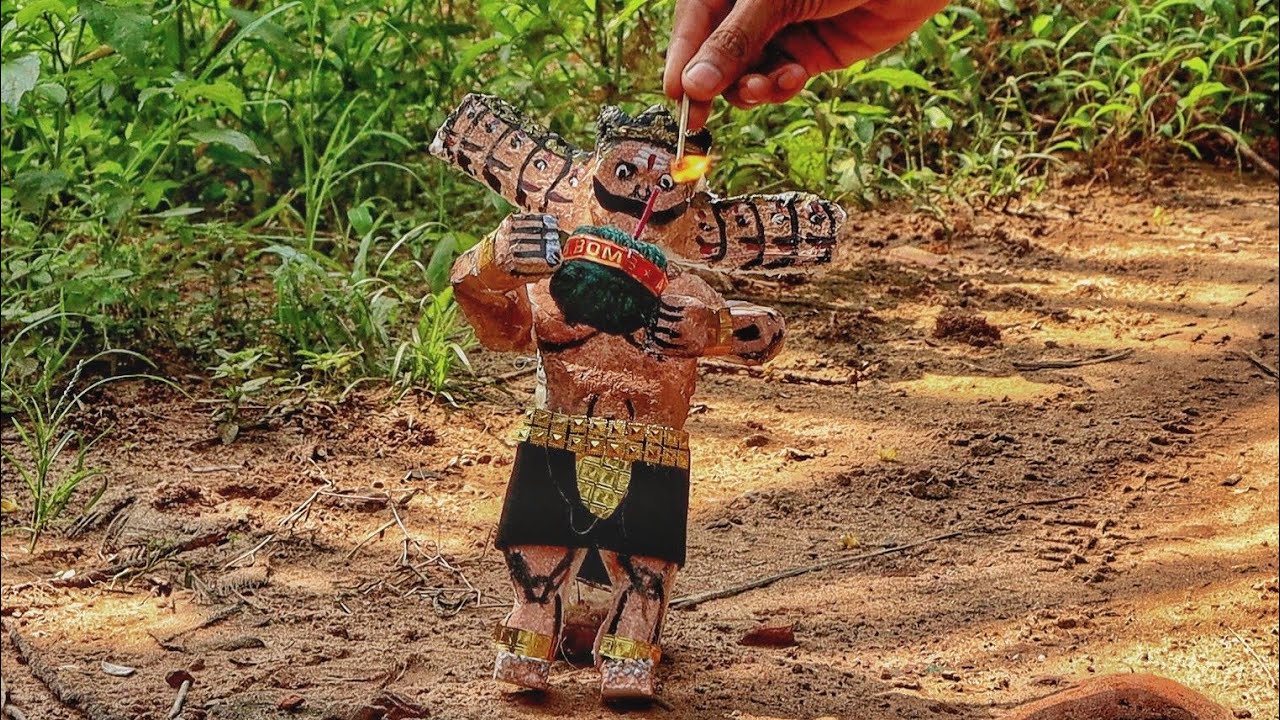 Making Ravan of Waste & burning | Ravan dahan | Dussehra celebration ...