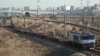 臨9863レ　EF64-1028牽引　空コキ貨物列車　逢妻～大府間通過