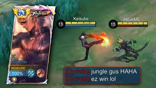 TOP GLOBAL GUSION MET ARROGANT META DYRROTH IN RANK SO I DID THIS...💀- Mobile legends