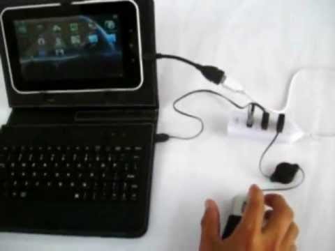 Cómo conectar mouse, teclado y memoria usb a una tablet - YouTube