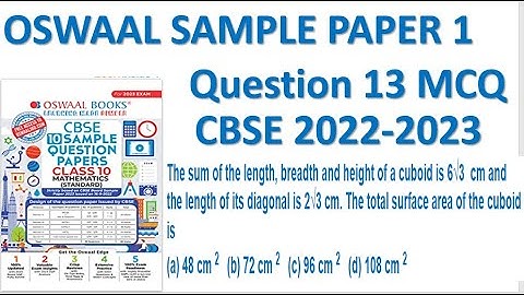 The sum of length, breadth and height of the cuboid is 6 under root 3 and the length of daignol is