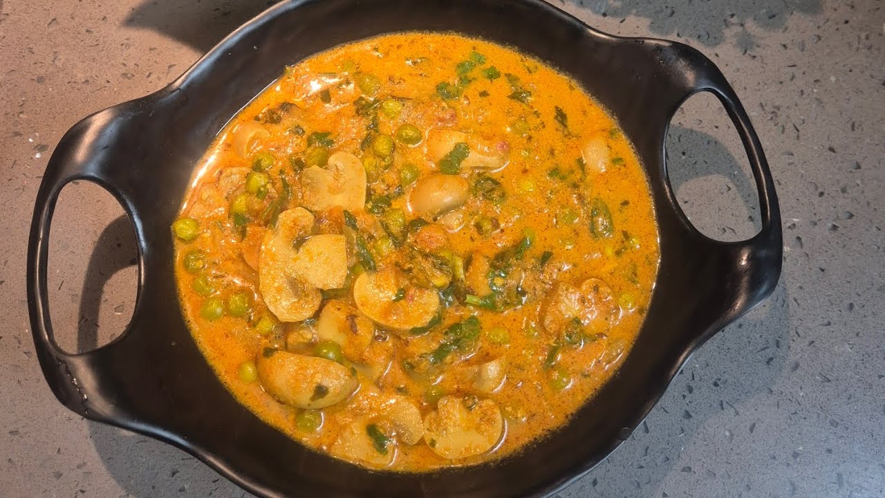 Dhaba Style Matar Mushroom ( 🍄😋