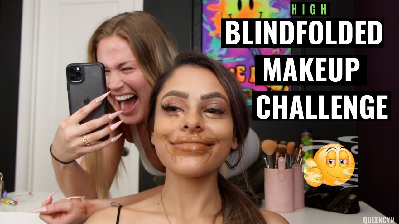 High BlindFolded Makeup Challenge | QueenCyn