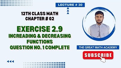 Exercise 2.9 Question no. 1 Complete || 2nd Year Math Chapter 2 || Derivative || Fsc2 Ics2