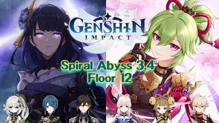 Spiral Abyss 3.4 Floor 12_Raiden/Kuki Hyper Bloom