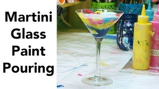 Martini Glass Paint Pouring
