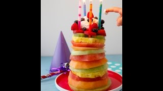 Fruit Tower Birthday Cake - Easy Party Recipes -  Weelicious