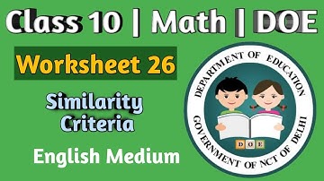 Worksheet 26 | Class 10 | Maths | 2021 | English Medium | DOE | Pie Classes
