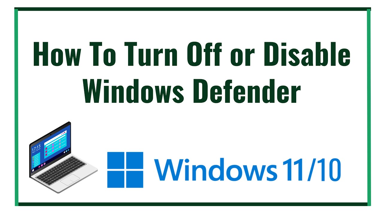 How To Turn Off or Disable Windows Defender in Windows 10/11 - YouTube