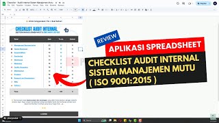 Aplikasi Spreadsheet untuk audit internal sistem manajemen mutu iso 9001: 2015 screenshot 1